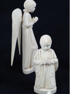 Krippe Gasy 11 teilig wei&szlig;es Lianenholz 15 cm = Code L