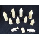 Krippe Gasy 11 teilig wei&szlig;es Lianenholz 15 cm = Code L