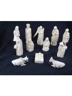 Krippe Europa 11 teilig wei&szlig;es Lianenholz 15 cm =...