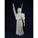Skulptur Engel mit Violine wei&szlig;es Fanazava Holz 25 cm = Code K