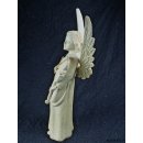 Skulptur Engel mit Violine wei&szlig;es Fanazava Holz 25 cm = Code K