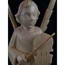 Skulptur Engel mit Violine wei&szlig;es Fanazava Holz 25 cm = Code K