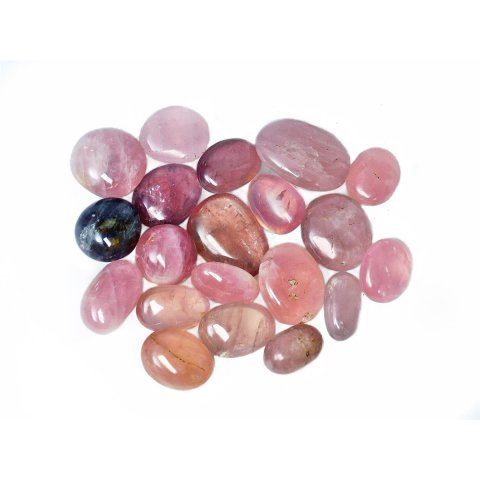 1 kg Handst&uuml;cken Handschmeichler Trommelstein Madagaskar Rosenquarz poliert