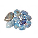 1 kg Handst&uuml;cken Handschmeichler Trommelstein Madagaskar Apatit blau poliert