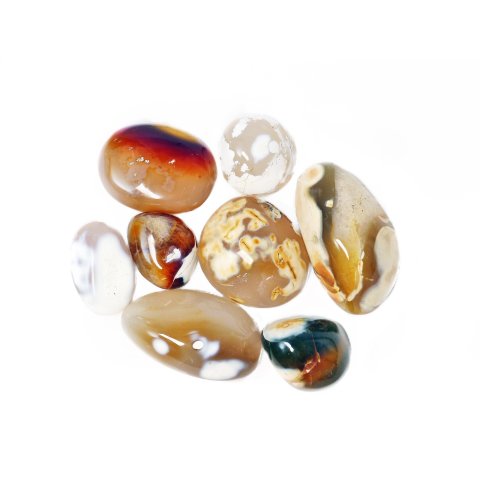 1 kg Handst&uuml;cken Handschmeichler Trommelstein Madagaskar Achat poliert