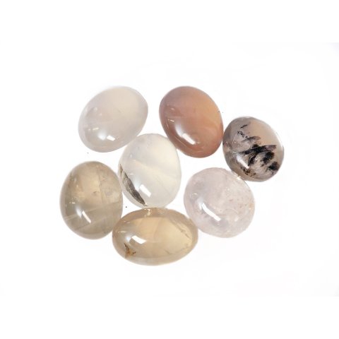 1 kg Handst&uuml;cken Handschmeichler Trommelstein Madagaskar Bergkristall poliert