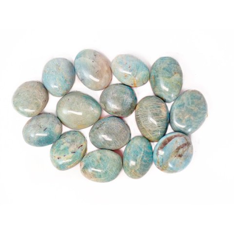 1 kg Handst&uuml;cken Handschmeichler Trommelstein Madagaskar Feldspat Amazonit poliert