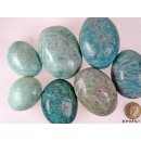 1 kg Handst&uuml;cken Handschmeichler Trommelstein Madagaskar Feldspat Amazonit poliert