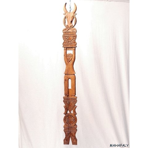 AloAlo Wandrelief  Mann und Zebu echt Palisanderholz = 150 cm Restbest&auml;nde, dann nie wieder lieferbar !