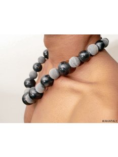 Hornkette Krypta grau matt + schwarz poliert 55 cm...