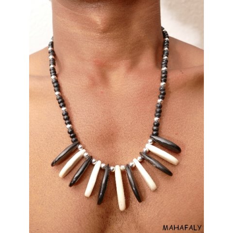 Horn/Knochenkette Kafretete 50 cm Designmix Naturschmuck Ethno BIO &Ouml;KO - 50 % reduziert