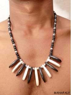 Horn/Knochenkette Kafretete 50 cm Designmix Naturschmuck...