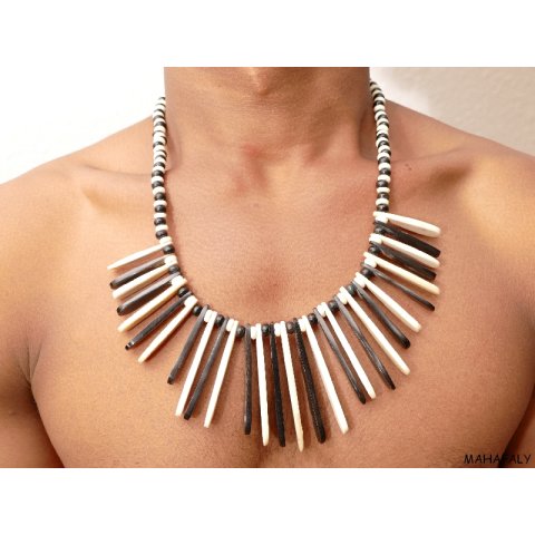 Horn/ Knochenkette Kafretete 60 cm Designmix Naturschmuck Ethno BIO &Ouml;KO - 60 % reduziert