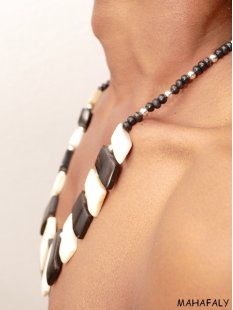 Horn/ Knochenkette Kafretete 60 cm Designmix Naturschmuck Ethno BIO &Ouml;KO - 60 % reduziert