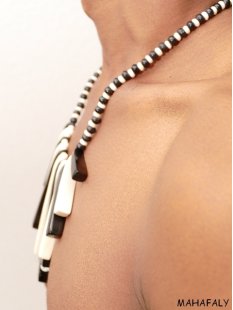 Horn/ Knochenkette Kafretete 60 cm Designmix Naturschmuck Ethno BIO &Ouml;KO - 60 % reduziert