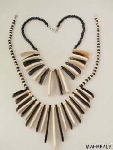 Horn/ Knochenkette Kafretete 60 cm Designmix Naturschmuck Ethno BIO &Ouml;KO - 60 % reduziert