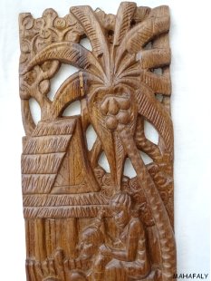 Wandrelief aus Palisanderholz vertikal Madagaskar 50 x 15...