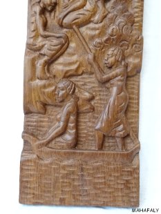 Wandrelief aus Palisanderholz vertikal Madagaskar 50 x 15 cm Restbest&auml;nde, dann nie wieder lieferbar !