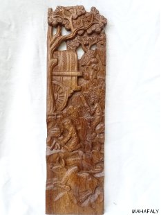 Wandrelief aus Palisanderholz vertikal Madagaskar 50 x 15 cm Restbest&auml;nde, dann nie wieder lieferbar !