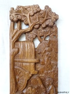 Wandrelief aus Palisanderholz vertikal Madagaskar 50 x 15 cm Restbest&auml;nde, dann nie wieder lieferbar !