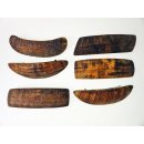 Horn Haarspange eckig Naturoberfl&auml;che aussen, mit Metallclip Made in France Patent 80 mm = Code D