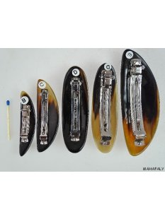 Horn Haarspange eckig poliert mit Metallclip Made in...