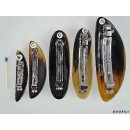 Horn Haarspange eckig poliert mit Metallclip Made in France Patent 60 mm = Code C