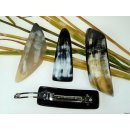 Horn Haarspange eckig poliert mit Metallclip Made in France Patent 60 mm = Code C