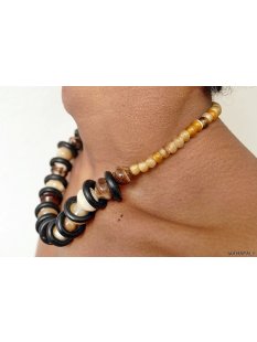 Hornkette Harigdola hell + dunkel poliert 50 cm = Code H