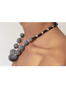 Hornkette Hariragan grau matt 50 cm = Code H