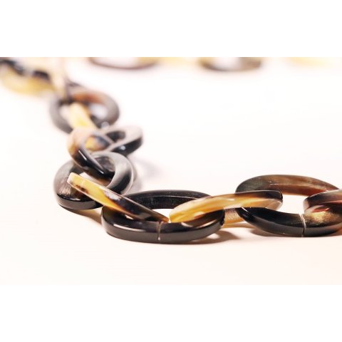 Horn Gliederkette Rivo1 gemixte Farben hell/dunkel poliert 90 cm L&auml;nge ver&auml;nderlich