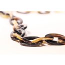 Horn Gliederkette Rivo1 gemixte Farben hell/dunkel poliert 90 cm L&auml;nge ver&auml;nderlich