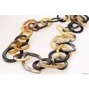 Horn Gliederkette Rivo6 Farbmix poliert ver&auml;nderliche L&auml;nge 90 cm - Code I
