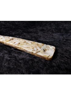 Salatl&ouml;ffel Platon Perlmutt braun Perlmuttsplitter in Epoxid oval 24 cm