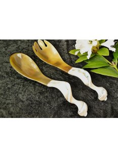 Salatbesteck Watussi Horn + Triton Schnecke Alkmene 28 cm...