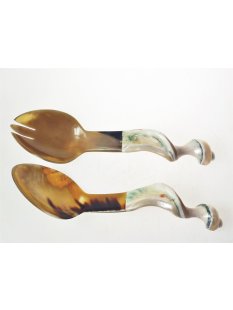 Salatbesteck Watussi Horn + Triton Schnecke Thalia 28 cm...