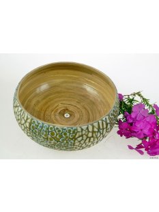 Vietnam Bambus Schale Hung mit Eierschalen belegt D: 18...