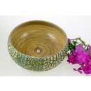 Vietnam Bambus Schale Hung mit Eierschalen belegt D: 18 H: 12 cm= Code G