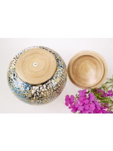 Vietnam Bambus Dose Thien mit Eierschalen belegt D: 13 cm = Code E