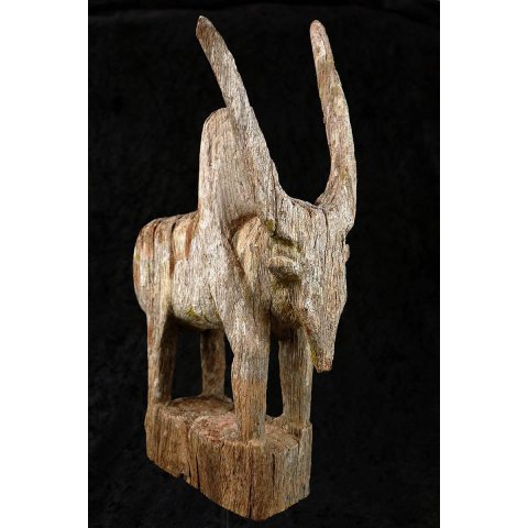 MF285 AloAlo Kopfskulptur, Fragment von Grabstele der Mahafaly heiliges Zebu 27 cm 1950