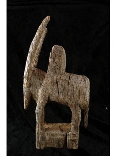 MF285 AloAlo Kopfskulptur, Fragment von Grabstele der Mahafaly heiliges Zebu 27 cm 1950