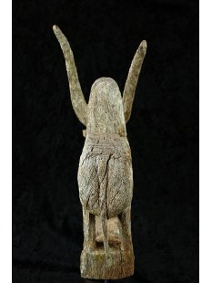 MF285 AloAlo Kopfskulptur, Fragment von Grabstele der Mahafaly heiliges Zebu 27 cm 1950