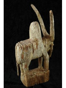 MF285 AloAlo Kopfskulptur, Fragment von Grabstele der Mahafaly heiliges Zebu 27 cm 1950