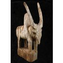MF285 AloAlo Kopfskulptur, Fragment von Grabstele der Mahafaly heiliges Zebu 27 cm 1950