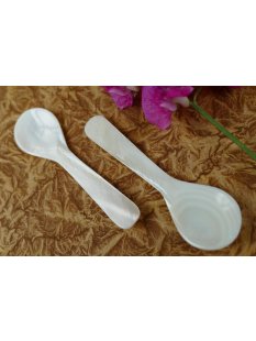 1x Perlmutt L&ouml;ffel Ilias hell irisierend 9 cm...