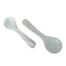 1x Perlmutt L&ouml;ffel Ilias hell irisierend 9 cm handmade fairtrade BIO Natur = Code Z