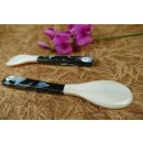 1x Perlmutt Eierl&ouml;ffel Kompottl&ouml;ffel Jassonas 12 cm Griff dunkel Perlmutt+Epoxid