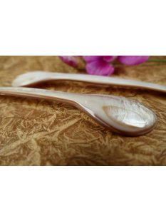 1x Perlmutt Eierl&ouml;ffel Kreatos braun irisierend 13 cm