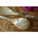 1x Perlmutt Eierl&ouml;ffel Kompottl&ouml;ffel Amphion 12 cm Griff rund hell Perlmutt+Epoxid