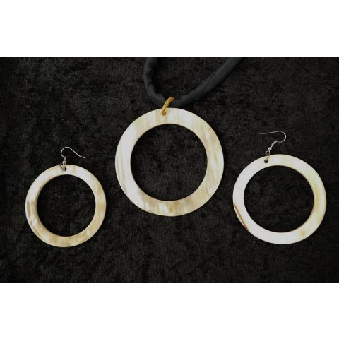 Horn Anh&auml;nger und Ohrh&auml;nger Hogonpo hell/dunkel Set = Code E